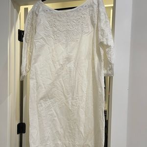 White Cotton Blend Ralph Lauren Dress